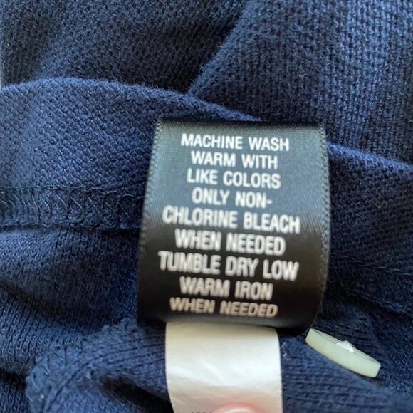 Croft & Barrow Cotton Navy Blue Polo Shirt with American Flag Mens Large - Picture 8 of 9